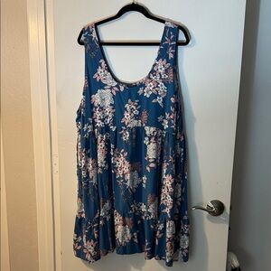 Torrid Blue and Pink Floral Mini Dress